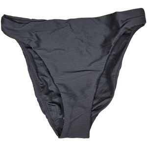 J. Crew Ribbed high-rise‎ cheeky bikini bottom Black XS NWT